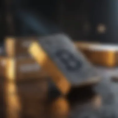 A conceptual image depicting digital transactions on blockchain