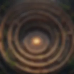 Abstract XYO token in a labyrinth
