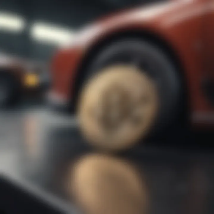 Symbolic representation of cryptocurrency in automotive industry