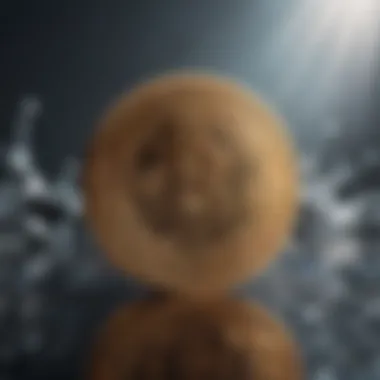 Ripple Cryptocurrency Logo Ripple cryptocurrency logo against a digital backdrop