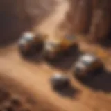 Aerial view of mining equipment setup