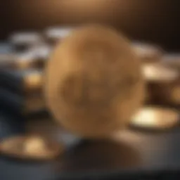 Conceptual representation of stakecoins in a digital wallet