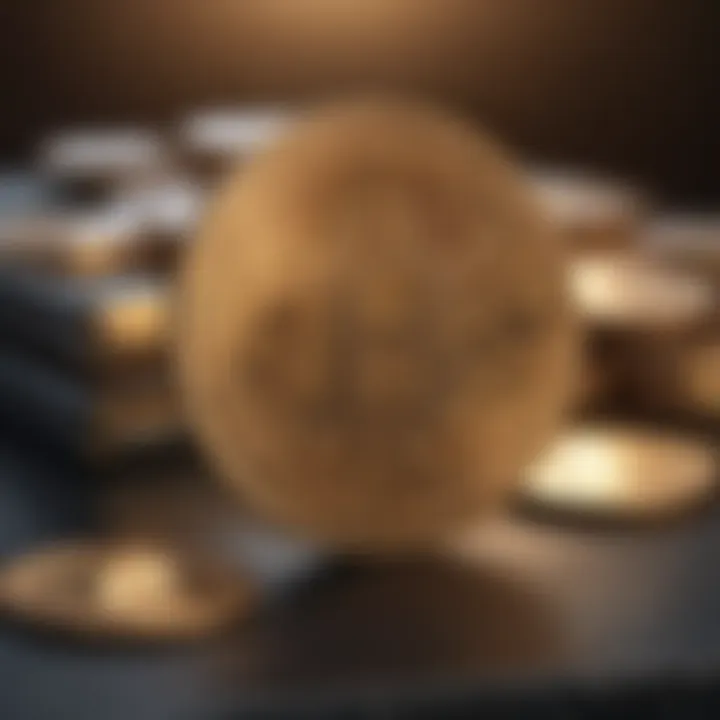 Conceptual representation of stakecoins in a digital wallet