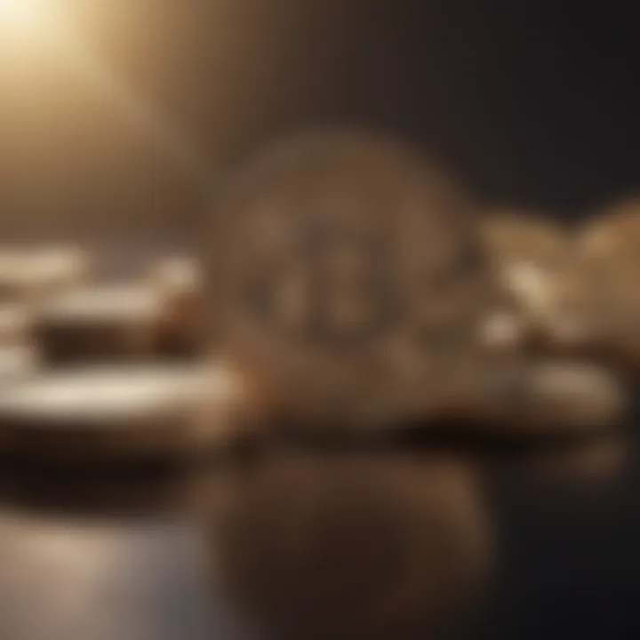 Futuristic depiction of stakecoins influencing cryptocurrency trends