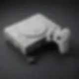 Vintage PlayStation One console with controller
