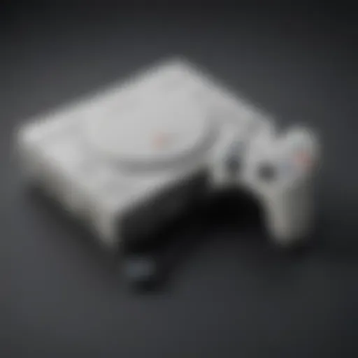 Vintage PlayStation One console with controller