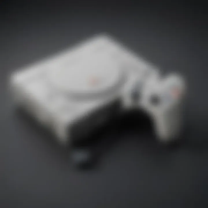 Vintage PlayStation One console with controller