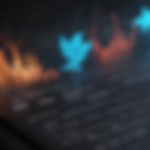 Graph showcasing Twitter's stock price fluctuations over time