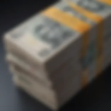 Canadian currency notes stacked artistically