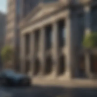 Bank buildings representing financial institutions supporting Coinbase