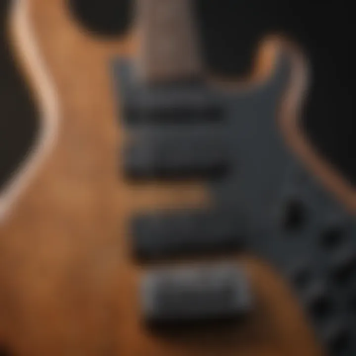 Detail of BC Rich bass guitar features