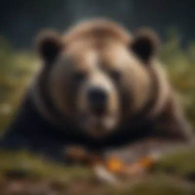 Illustration of a bear hibernating symbolizing a bear market