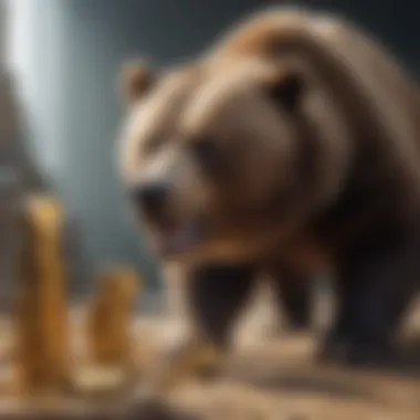 Illustration showcasing the resilience and caution of a bear market in finance