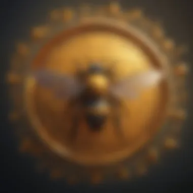 Interconnected Digital Assets Abstract representation of digital assets intertwined with Bee Network cryptocurrency