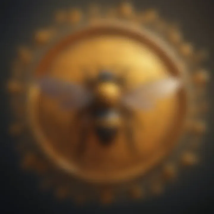 Interconnected Digital Assets Abstract representation of digital assets intertwined with Bee Network cryptocurrency