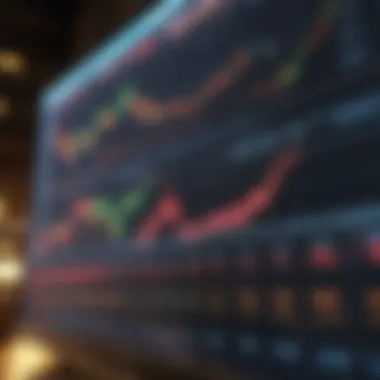 Illuminated trading screen showing market trends