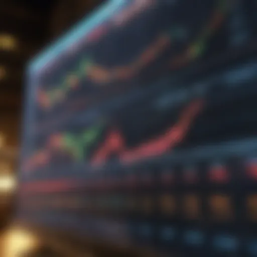 Illuminated trading screen showing market trends