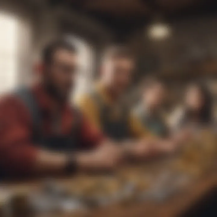 Illustration showcasing a diverse group of traders from different backgrounds learning and improving their skills together
