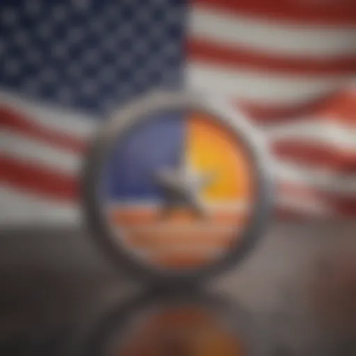 Bithumb logo with US flag background