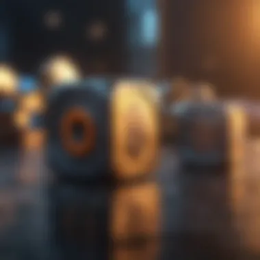 An artistic depiction of blockchain algorithm