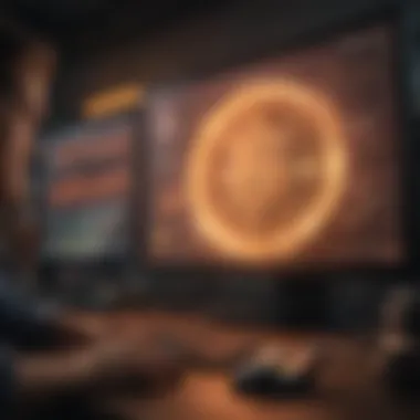 Monitoring Cryptocurrency Performance Effectively A miner monitoring cryptocurrency performance on a computer screen