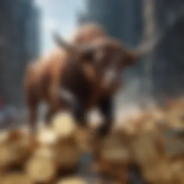 Visual representation of upward trends and positive momentum in a bull market