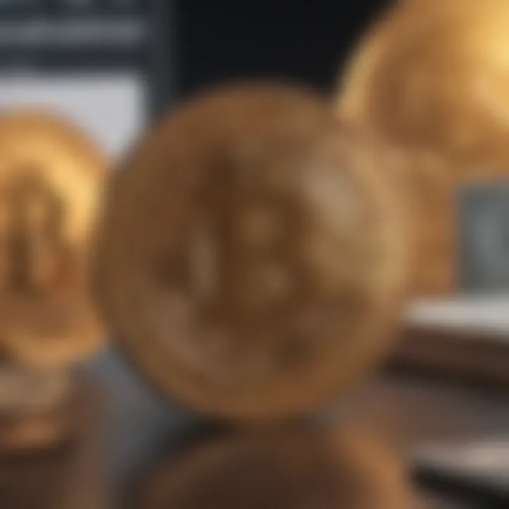 Illustration of a futuristic digital coin symbolizing cryptocurrency in a Roth IRA