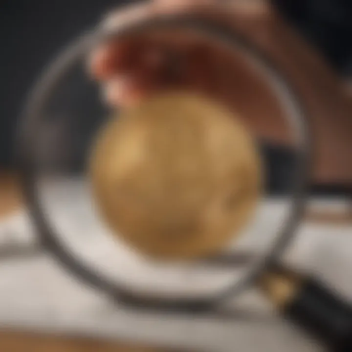 Illustration showing a magnifying glass analyzing tax advantages of investing in cryptocurrency in a Roth IRA