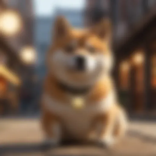 An illustration depicting the SHIB logo in a digital wallet