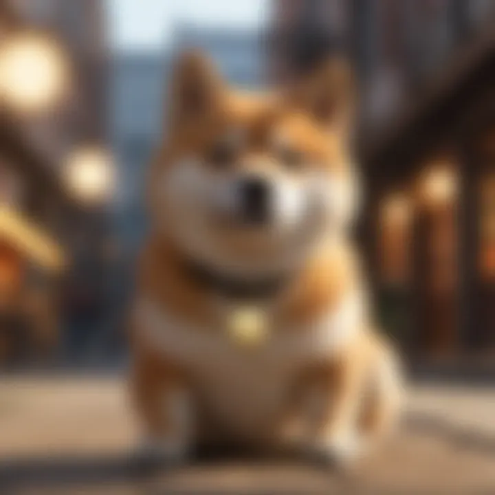 An illustration depicting the SHIB logo in a digital wallet