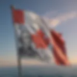 Canadian flag waving gracefully in the breeze