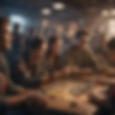 A diverse group of gamers enjoying a CCP game at a gaming event.