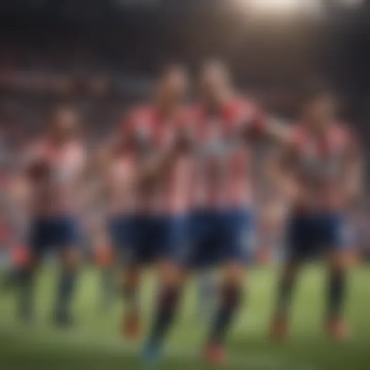 Dynamic Chivas Goal Celebration Chivas Player Celebrating Goal Illustration