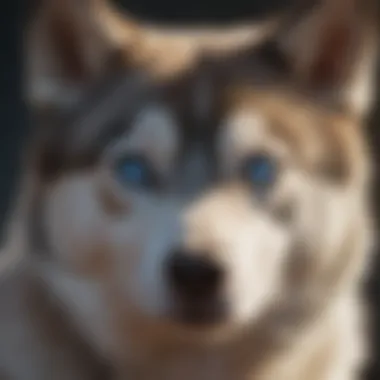 Close-up of Husky's Piercing Blue Eyes