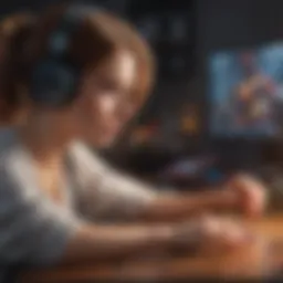 Illustration representing cognitive benefits of online gaming