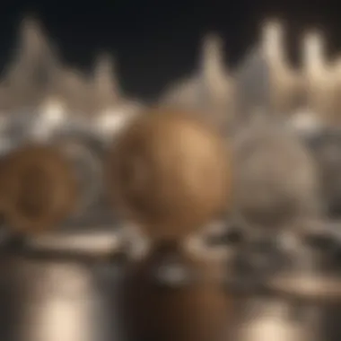Abstract representation of fluctuating coin market capitalization trends