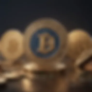 Coinbase logo integrated with traditional banking symbols