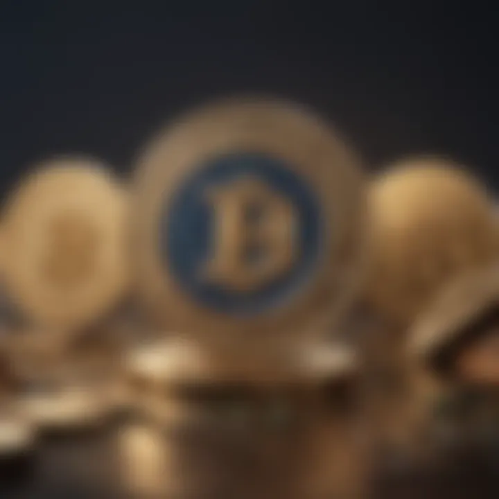 Coinbase logo integrated with traditional banking symbols