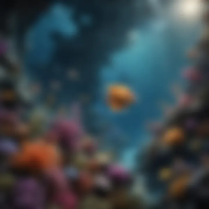 Colorful Marine Life Flourishing in Moon Bay's Depths