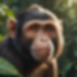 Exotic monkey species in natural habitat