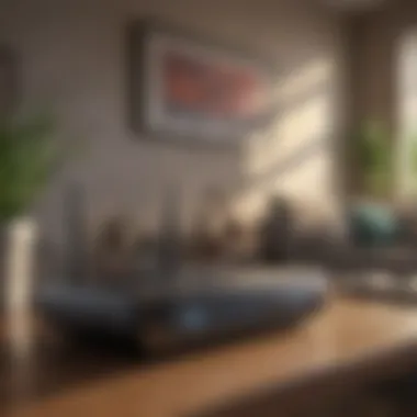 Modern WiFi Router in Home Setting Modern WiFi Router in Home Setting