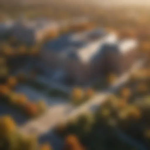 A grand view of a prestigious university campus