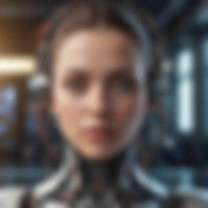 A futuristic representation of artificial intelligence with digital circuits