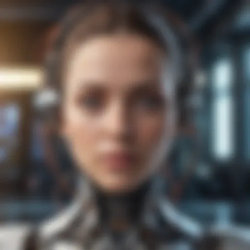 Futuristic AI Representation A futuristic representation of artificial intelligence with digital circuits