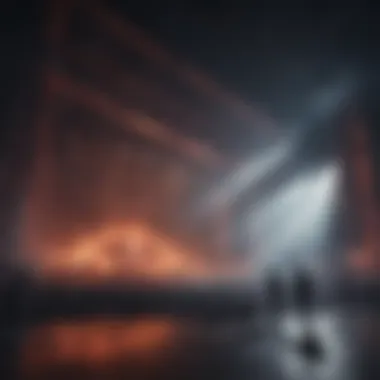 Illuminated concert stage during The Weeknd's performance