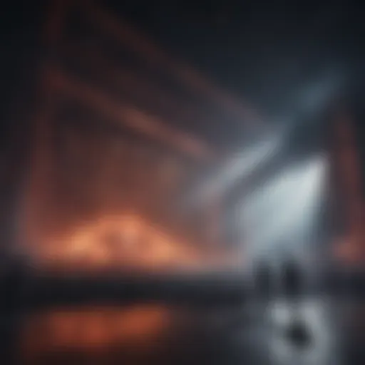 Illuminated concert stage during The Weeknd's performance