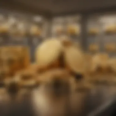 Consumer shopping for gold products in a luxury store
