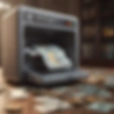 Seamless Cash Withdrawal Process Illustration of Fiat Currency Cash Withdrawal