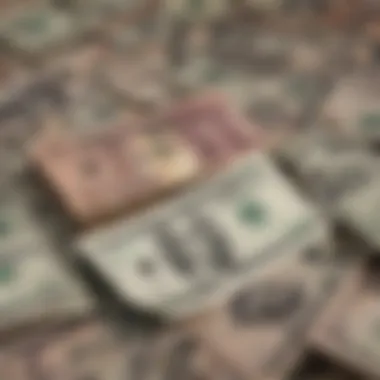 Mexican Peso Banknotes and US Dollar Bills Comparison