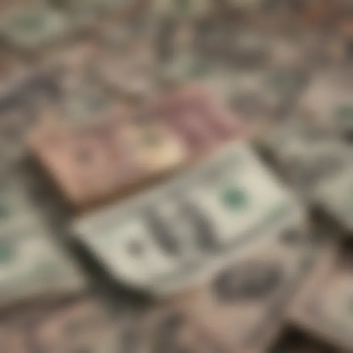 Mexican Peso Banknotes and US Dollar Bills Comparison
